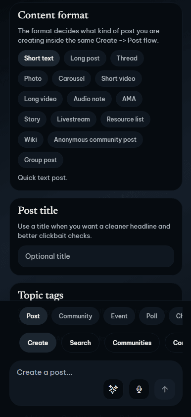 Openeen home timeline and mode controls